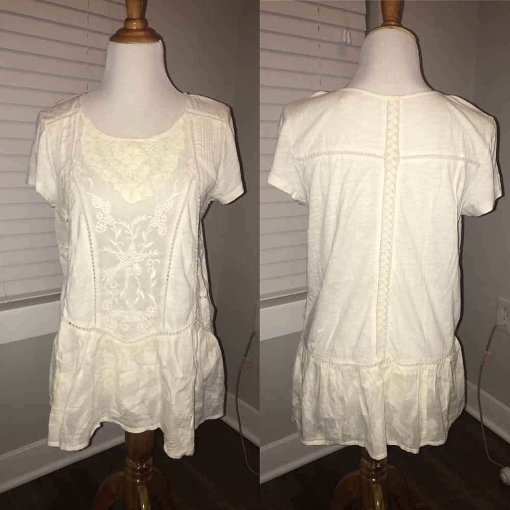 off white lace top - size M